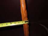 Vintage 38" Hand Carved Spooky Face Arts & Crafts Style Wood Walking Stick Cane