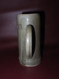 Vintage 8" Tall Signed English Style 1L Turned Pottery Beer Mug - Stamped "E.S."