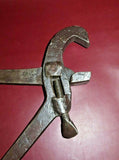 Antique 26" Long Unusual Large Cast Iron Adjustable Wrench Farm Tool