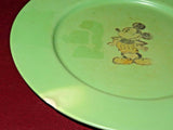 Vintage 7" Green Melamine Safetyware PM 362 Children's Mickey Mouse Image Plate