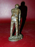 Vintage 5" Tall Solid Bronze Golf Figurine Sculpture of Golfing Man c. 1930