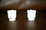 Fancy Vintage 2.5" Tall Milk Glass Cream & Sugar Set