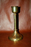 Pair Large Vintage Brass Candlesticks w/ Decorative Painted Gold Twist Candles