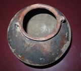 Primitive Hand Made 7" Ecuadorian Latin American Double Handle Clay Cooking Pot