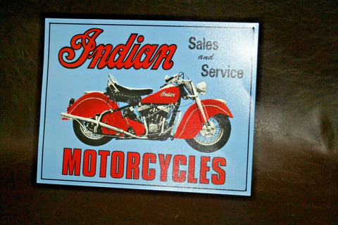 Reproduction Indian Motorcycle "Sales & Service" 16x12" Advertising Tin Sign