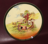 Vintage 13.5" Royal Doulton Rustic England Serving Platter Cottage Scene D.5694