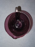 Vintage Set Fine Amethyst Purple Glass w/ Silver Overlay Water Pitcher & 4 Cups