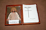 Vintage Steel Workers' Union 330 Issued White Holy Bible in Custom Wooden Box