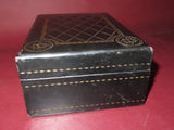 Black 7.5" Babcock Genuine Leather Velvet Lined Flip Lid Jewelry Box - No Key