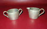 Vintage Pewter Cream & Sugar Set - LH Vaughn - Taunton, MASS