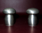 Vintage Pair 2.5" Mushroom Style Salt & Pepper Shakers - Kirk Pewter by Hanle