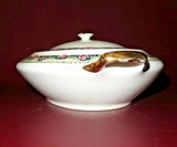 Vintage Penn China Double Handle Lidded Tureen Serving Dish w/ 18kt Gold Trim