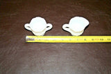 Fancy Vintage 2.5" Tall Milk Glass Cream & Sugar Set