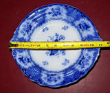 Antique William & Brownfield 11" Flow Blue English Viola Pattern Covered Dish