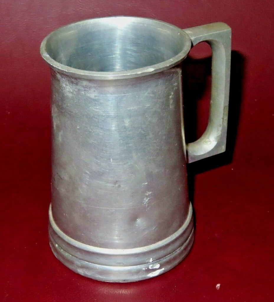 Vintage 4.5" Tall Swatow Nkheung Half Pint Glass Bottom Chinese Pewter Mug Stein