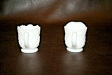 Fancy Vintage 2.5" Tall Milk Glass Cream & Sugar Set