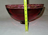 Dennis K. Mullen 1994 Signed Hand Blown Ruby Pink Studio Art Glass 14" Bowl