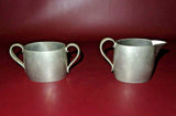 Vintage Pewter Cream & Sugar Set - LH Vaughn - Taunton, MASS