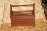 Vintage Free Standing 17x10x17" Wooden Magazine Rack w/ Hand Painted Geese