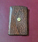 Vintage Fastener Co "Spring Hooks" 5-Hook Key Holder in 3x2" Tooled Leather Case