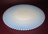 Vintage 30s Monax MacBeth-Evans White Vaseline Uranium Glass Petal-Ware Platter