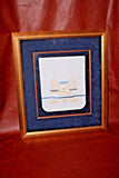 Commemorative 1998 China Air Show 20x23" Wood Velvet Framed Boeing 717 Head Rest