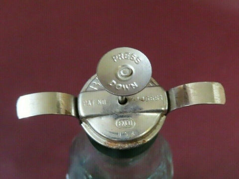 Vintage EKCO USA Bull Dog Push-Button Bottle Stopper w/ Handle - Pat. 2446661