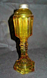 Antique Unique Amber Depression Glass Oil Lamp Reservoir Only - As-Is No Burner