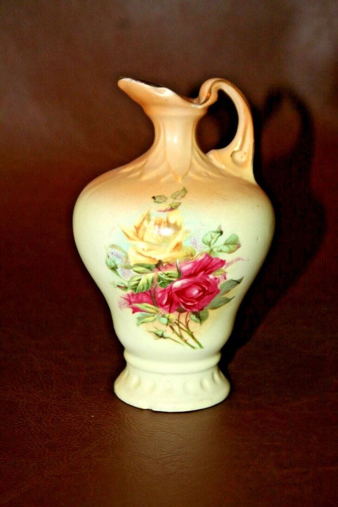 Small Antique Victorian Urn w/ Hand Painted Floral Design & Gilt Lip c. 1890