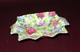 James Kent Hydrangea Chintz Type English Porcelain Ashtray Pin Dish - As-Is Chip