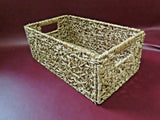 Vintage Style Rectangular Double-Handled Woven Rope Basket w/ Flip-Up Bottom