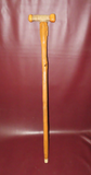 Vintage 36" Hand Carved Spooky Face Arts & Crafts Style Wood Walking Stick Cane