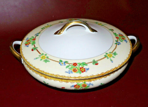 Vintage Noritake Fine Japanese China Lidded Double Handle Tureen Serving Dish