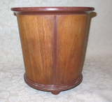 Retro Style 13.5" Tall Wood Wastebasket Garbage Can w/ Metal Rim & Base