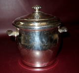 Vintage 8" WM Rogers & Son Paul Revere Glass Lined Silverplate Lidded Ice Bucket