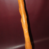 Vintage 38" Hand Carved Spooky Face Arts & Crafts Style Wood Walking Stick Cane