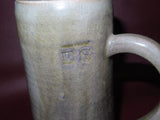 Vintage 8" Tall Signed English Style 1L Turned Pottery Beer Mug - Stamped "E.S."