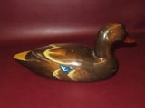 Vintage 15" Hand Painted Solid Wood Decorative Duck Decoy Figure - A-America Inc