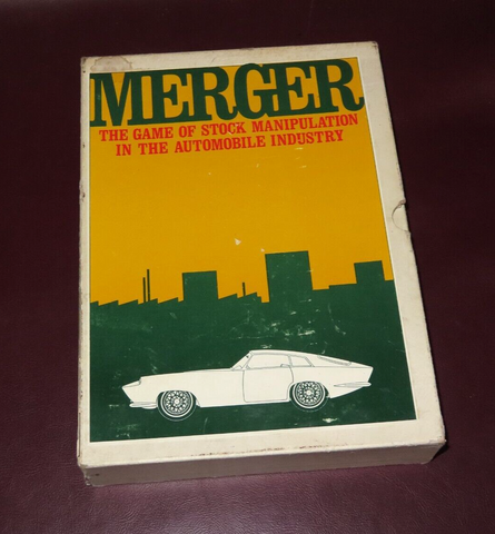 Vintage 1965 MERGER Auto Industry Stock Trading Board Game Original Box w Pieces