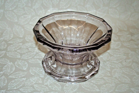 Vintage Heisey Diamond Mark 8" Turning Purple Ribbed Glass Pedestal Serving Bowl