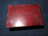 Vintage Burgundy Leather Covered Flip Lid Faux Book Shaped Flip Lid Photo Box