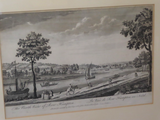 Antique Framed Rob Sayer English Engraving Print "The North View of Row Hampton"