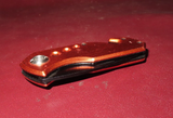 Small 6" Long Orange & Black Folding Pocket Knife w/ Belt Loop