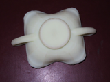 Vintage Fenton White Green Double Handle Vaseline Uranium Butterfly Glass Dish