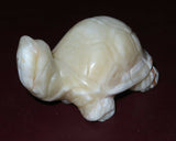 Vintage Collectible 4" Long Hand Carved Onyx Box Turtle Figure Sculpture