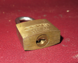 Vintage Small 1.75" ABUS Lock Co Brass Padlock No. 65/25 & Key - Made in Germany