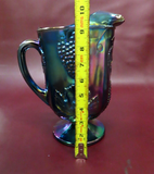 Vintage 10" Indiana Style Harvest Grapes & Leaf Amethyst Carnival Glass Pitcher