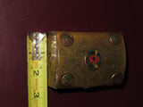 Vintage Hand Enameled 3.5x2.5" Chinese Brass Flip Lid Trinket Box - Sold As-Is