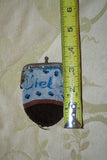 Antique Small Blue German Beaded Coin Purse - Aus Liebe "Of Love" - Sold As-Is