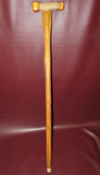 Vintage 36" Hand Carved Spooky Face Arts & Crafts Style Wood Walking Stick Cane